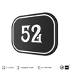 Номерок на дверь квартиры 52, для кабинета, офиса, шильдик 9 х 7 см, черный, Айдентика Технолоджи