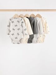 Боди с длинным рукавом для малышей Next N95-294, 5 шт., Бежевый, Серый