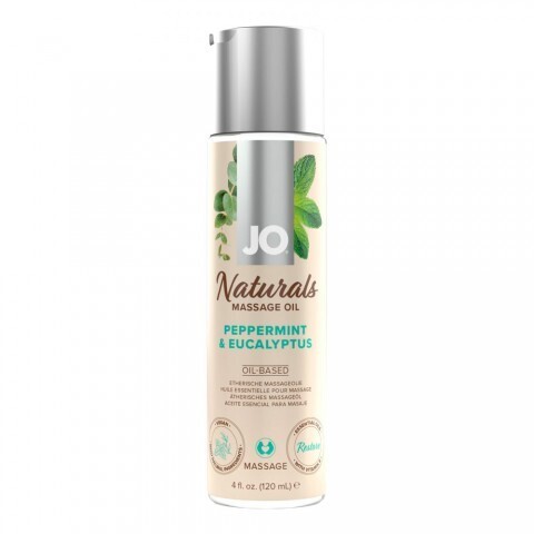 Массажное масло JO - Peppermint & Eucalyptus/Мята и эвкалипт, 120 мл