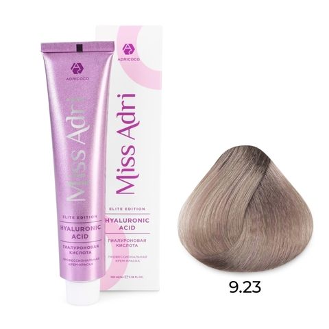 Крем-краска для волос Miss Adri Elite Edition, оттенок 9.23 Очень светлый блонд перламутровый золотистый, ADRICOCO, 100 мл