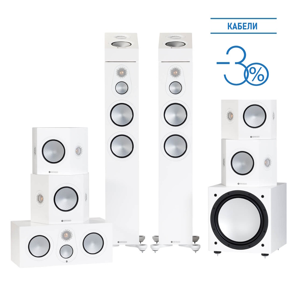 Monitor Audio Silver 300 7G Dolby Atmos® Cinema 7.1.2 Satin White ...