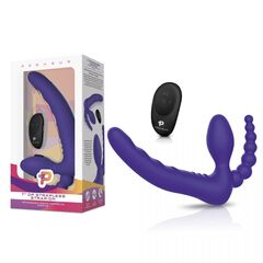 Фиолетовый безремневой страпон с пультом ДУ 7’’ Remote Control Strapless - 24 см. - 