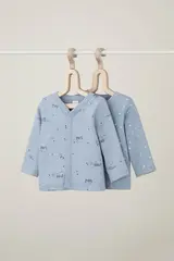 кофточка для новорожденных  К 300450-2уп/паровозики,свет звезд