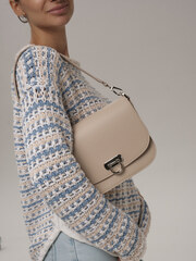 Сумка кожаная кросс-боди бежевый жемчуг