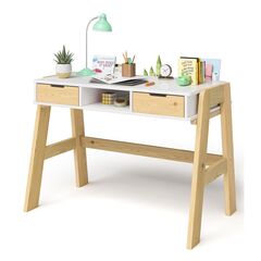 Стол письменный, парта 2 ящика Чек, с ножками из массива сосны