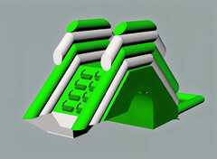 Надувная лестница для бассейна из ПВХ с бассейном, зелёный, 6,7*1,8*3 м