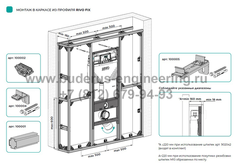 Инсталляция для унитаза со сливным баком RIVO Set A Арт.200001