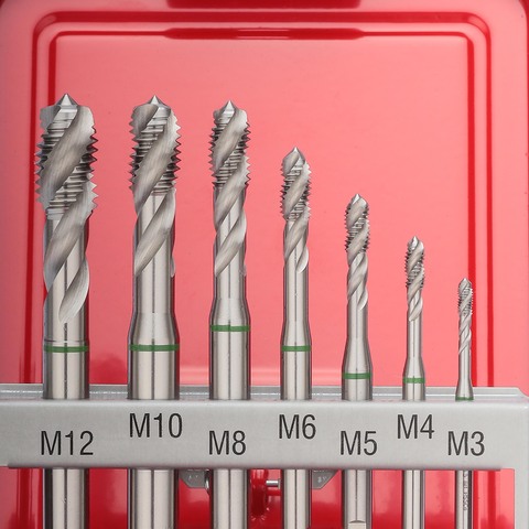 Набор метчиков машинных M3 -M12 HSSE DIN371/376 (Винт., C/2,5P, R35) 7пр Ruko 245062(K)