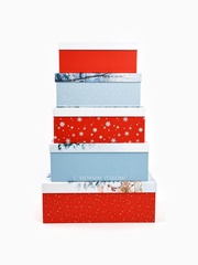 Коробка одиночная, Прямоугольник, «Сказочная новогодняя акварель», 22*14*8,5 см, 1 шт.