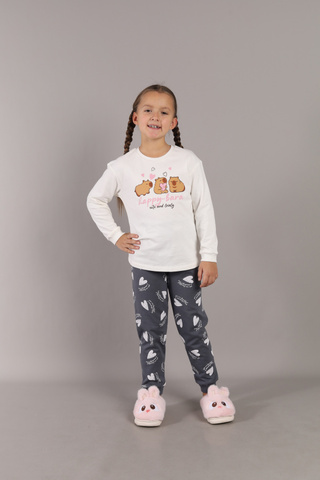 CWKG 50223-31K Пижама для девочки (джемпер, брюки),экрю