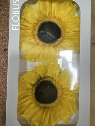 Подсолнух стаб. Желтый с темной серединкой 10-11см (2шт в упак.)