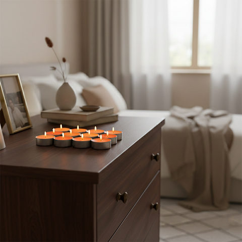 Набор ароматических свечей Selja, 12 свечей, парафин/ароматизатор апельсин