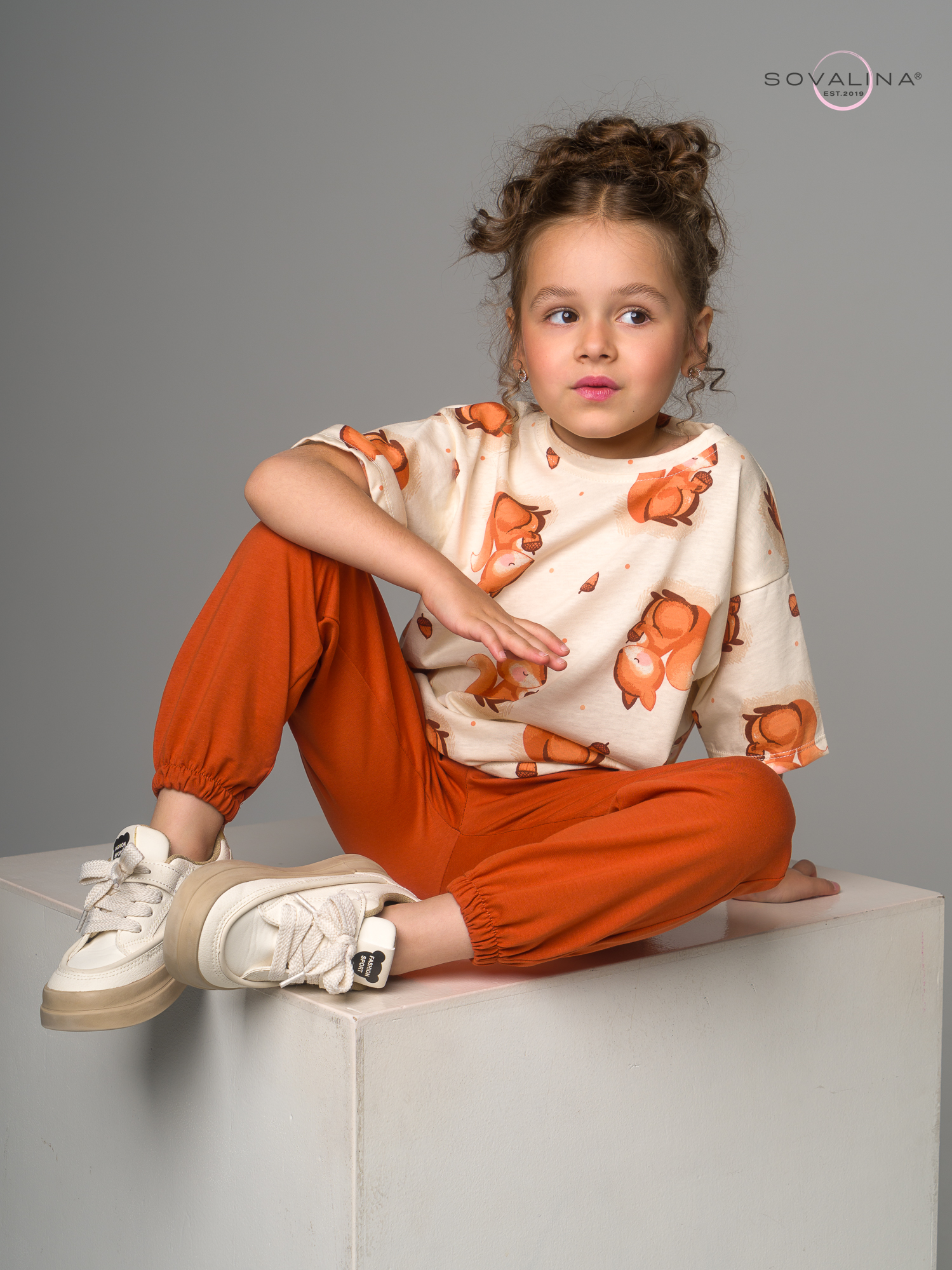 Костюм Daily girl белочки беж-терракот mini