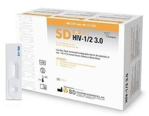 03FK10 Набор реагентов для определения антител к ВИЧ 1 и 2 типа (SD BIOLINE HIV- 1/2 3.0), 30 тестов /Standard Diagnostics, Inc., Корея/