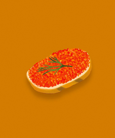 Открытка Бутерброд с красной икрой