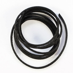 Шнур замшевый (искусств), 3х1,5 мм, цвет - черный, примерно 1 м