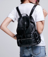Женский кожаный рюкзак SAC Design Black