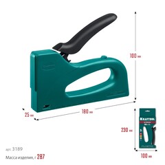 KRAFTOOL STRIKE, 3-в-1: тип 53 (A/10/JT21) 23GA (6 - 10 мм)/13/23, пластиковый мощный степлер (3189)