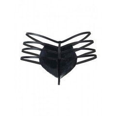 Кожаные мужские стринги Ohyeah Zipper Black, на молнии со стрепами, XL