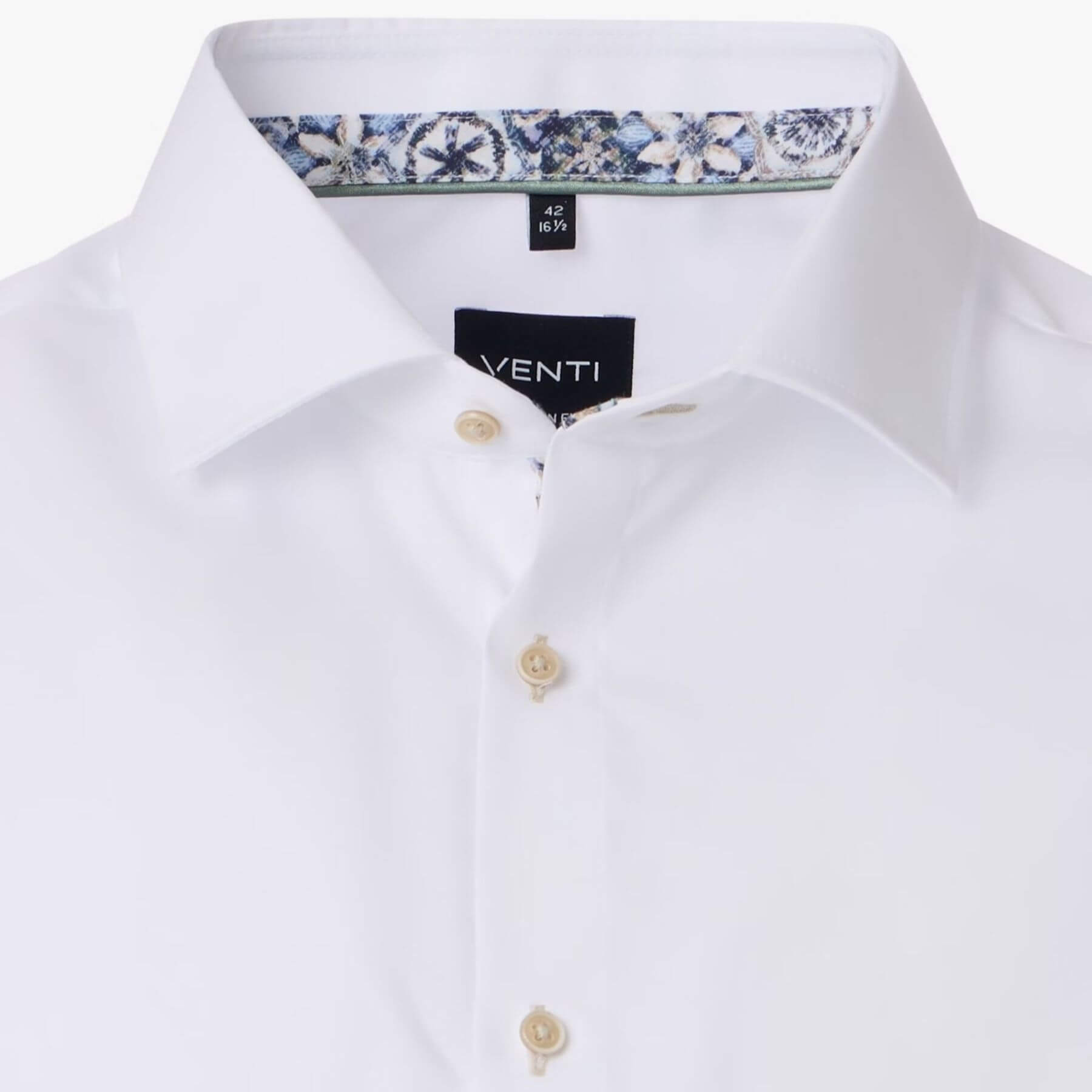 Сорочка мужская Venti Modern Fit 154409200-000 белая с цветной отделкой