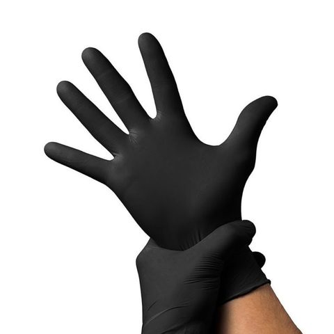 Черные перчатки нитриловые UNEX 100 шт, L
