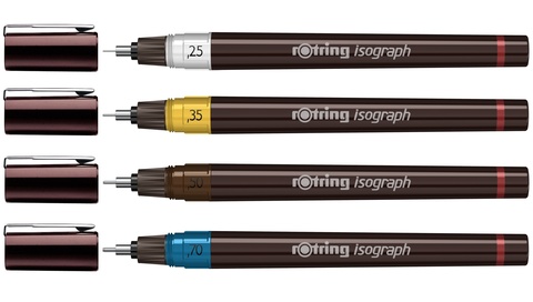 Набор изографов Rotring Comfort Set  0.25 / 0.35 / 0.5 / 0.7 mm / аксессуары (S0202940)