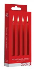 Набор из 4 красных восковых свечей Teasing Wax Candles - 
