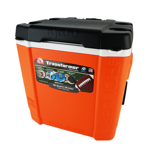 Изотермический контейнер (термобокс) Igloo Transformer 60 Roller (56 л.), оранжевый