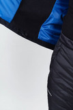 Премиальный костюм для лыж и зимнего бега Nordski Hybrid Hood Premium Black/Blue с лямками