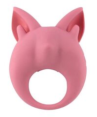 Розовое перезаряжаемое эрекционное кольцо Kitten Kiki - 
