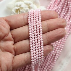 Цирконий кубический (фианит) граненый, розовый, 3 мм нить, К063