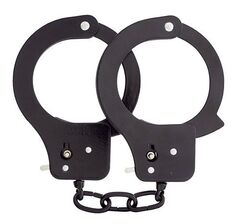 Чёрные наручники из листового металла BONDX METAL CUFFS BLACK - 