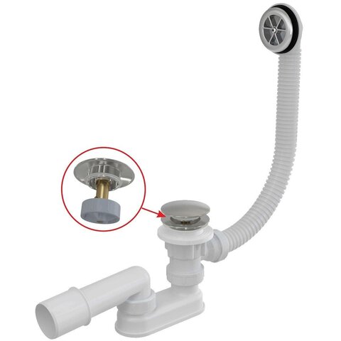Alcaplast A505CKM-120 Сифон для ванны CLICK/CLACK, металл