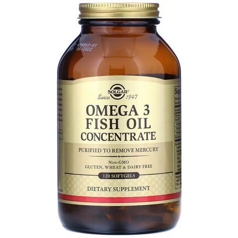Solgar, Омега-3 рыбий жир, концентрат, 120 таблеток
