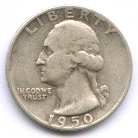1/4 доллара 1950. США. Серебро VF