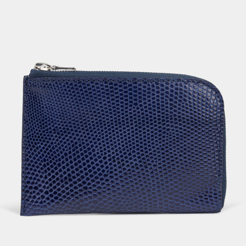 Кошелек из кожи ящерицы, синего цвета