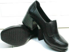 Женские закрытые туфли на каблуке 6 см осень весна H&G BEM 107 03L-Black.