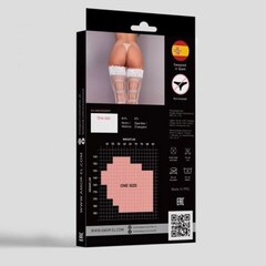 Чулки в мелкую сетку ROSA VINTAGE с рисунком сзади S/L белые