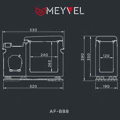 Компрессорный автохолодильник Meyvel AF-BB8 (12V/24V, 110V/220V опционально, 8л)