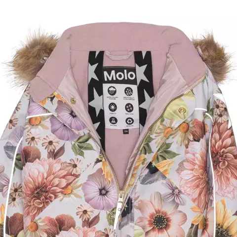 Molo (Моло) Polaris Fur Retro Flowers зимний комбинезон