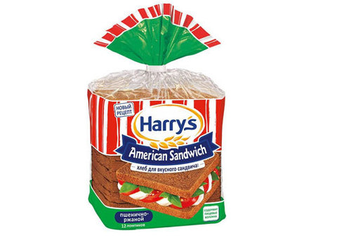 Хлеб сандвичный пшенично-ржаной Harrys, 470г