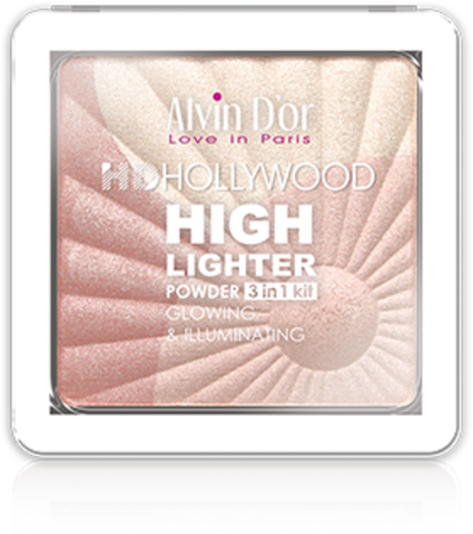 Alvin D`or Пудровый хайлайтер (тон 02) 3х1 Glow Illuminating Hd Hollywod HL-01