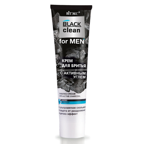 Витекс BLACK CLEAN FOR MEN Крем для бритья с активным углем, туба,100 мл