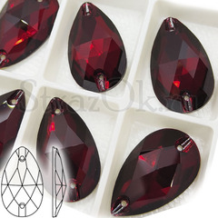 Стразы пришивные стеклянные Drop Dark Garnet, Капля дарк гарнет, темно-бордовый на StrazOK.ru