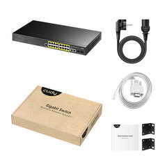 Cudy - Управляемый коммутатор 2-го уровня с 18 гигабитными портами (16 портов PoE+) и 2 портами SFP GS2018PS2