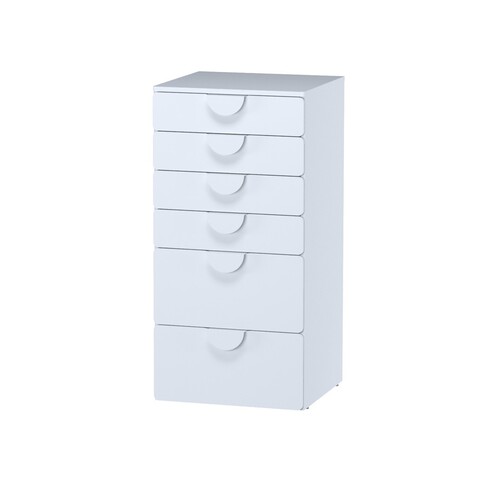 Комод с 6 выдвижными ящиками ПИКСИ, 60х57х120, робкий подснежник