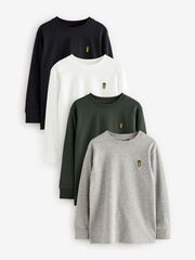 Лонгслив для мальчика Next 980-777, 4 шт., Серый, Белый, Хаки