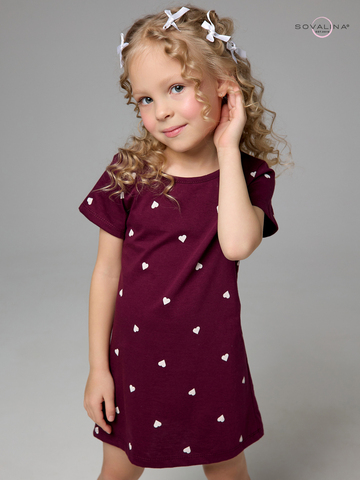 Платье Home сердца бордовые
