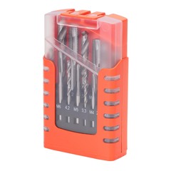 Набор метчиков машинных M3 -M12 HSSE DIN371/376 (B/4-5P, + сверла) 14пр Bucovice(CzTool) 104003