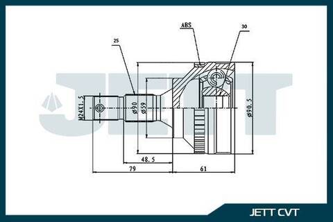 ШРУС внешний JETT V42-0058 ABS